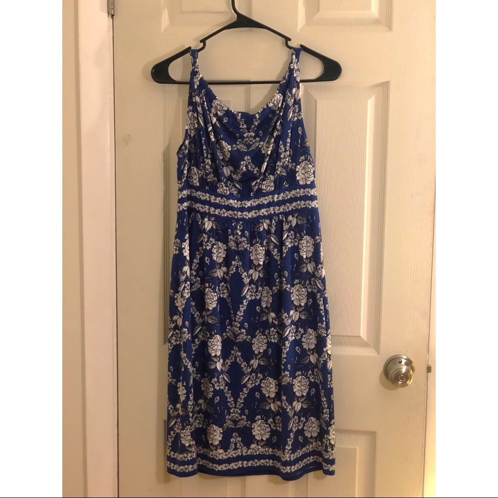 Blue & White Floral Dres